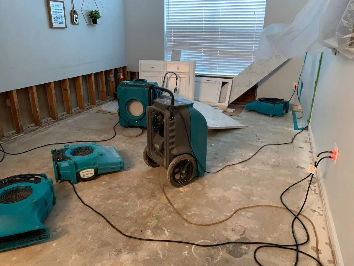 Dehumidifier in flood-cut room for Water Extraction & Removal in Lindenhurst